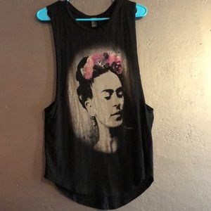 Forever 21 Frida Kahlo open back racer tank